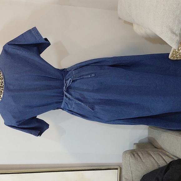 Denim Embroidered Button-Front Women’s Dress - Picture 4 of 9
